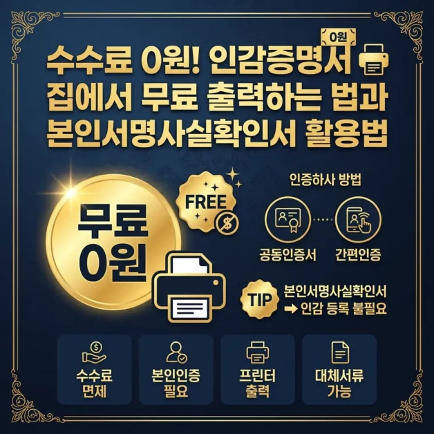 수수료 0원! 인감증명서 집에서 무료 출력하는 법과 본인서명사실확인서 활용법 2 인감증명서 집에서 무료 출력