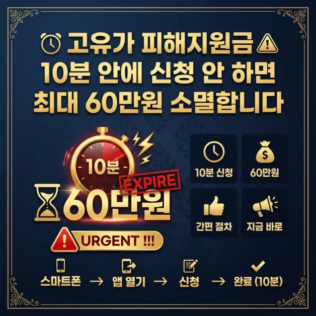 고유가 피해지원금 10분 안에 신청 안 하면 최대 60만원 소멸합니다 2 고유가 피해지원금