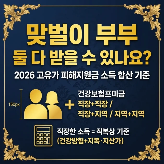 2026 고유가 피해지원금 맞벌이 부부 소득 합산 기준 | 둘 다 받을 수 있나요? 2 2026 고유가 피해지원금