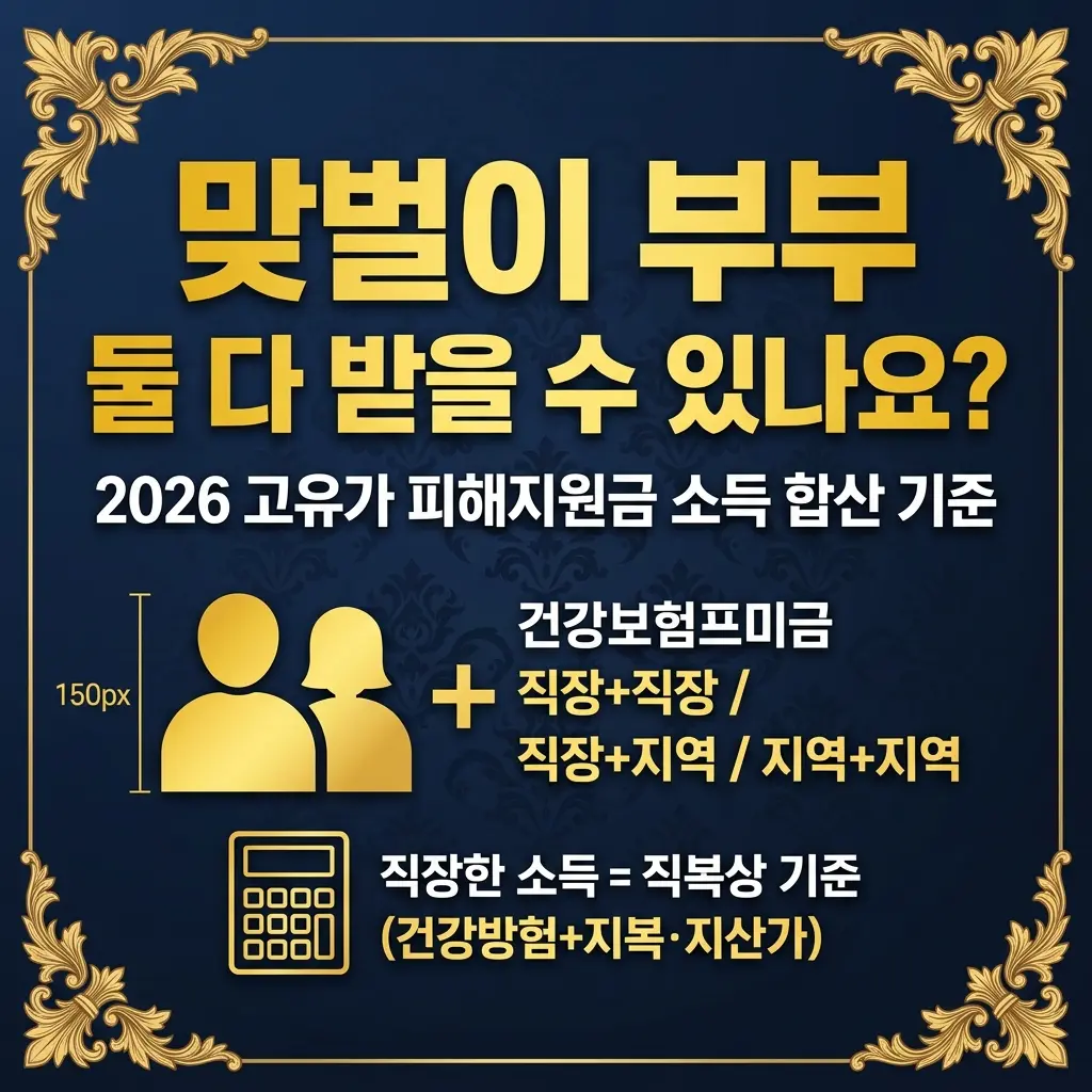 2026 고유가 피해지원금 맞벌이 부부 소득 합산 기준 | 둘 다 받을 수 있나요?