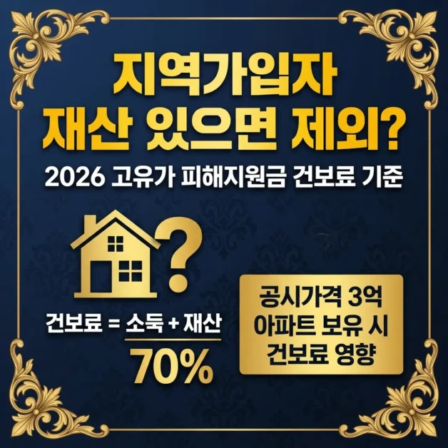 2026 고유가 피해지원금 지역가입자 건보료 기준 | 재산 있으면 제외되나요? 2 professional korean government support announcemen 1775187681203