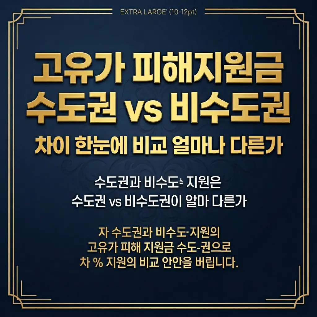 2026 고유가 피해지원금 수도권 비수도권 차이 한눈에 비교