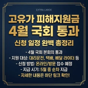 2026 고유가 피해지원금 4월 국회 통과 후 신청 일정 완벽 총정리