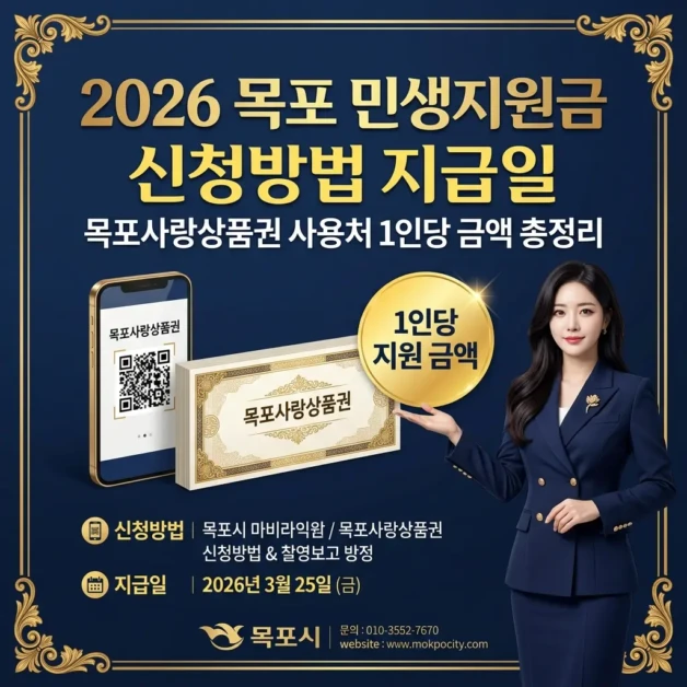 2026 목포 민생지원금 신청방법 지급일 목포사랑상품권 사용처 1인당 금액 총정리 2 목포 민생지원금
