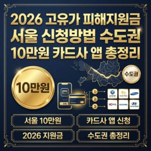 2026 고유가 피해지원금 서울 신청방법 수도권 10만원 카드사 앱 총정리