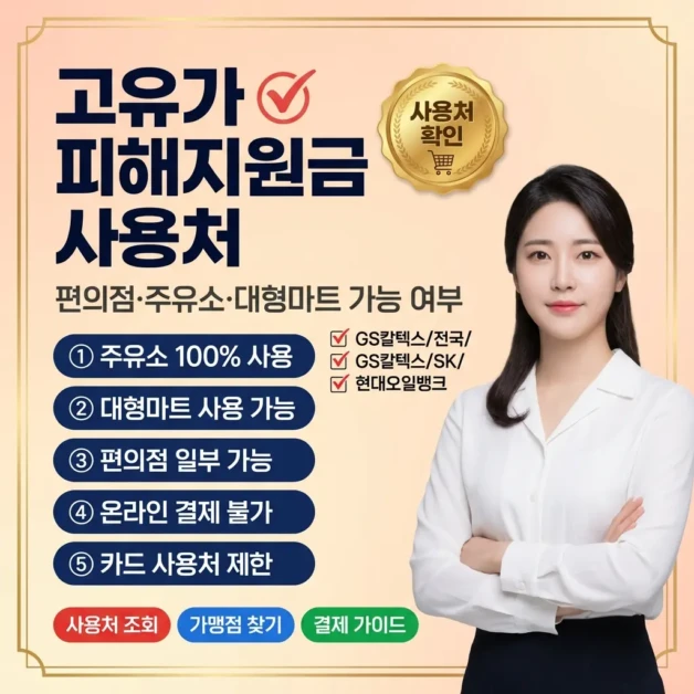2026 고유가 피해지원금 사용처 총정리 | 편의점·주유소·대형마트 가능 여부 2 고유가 피해지원금 사용처
