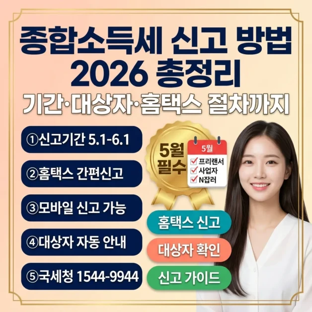 2026 종합소득세 신고 방법 총정리 | 기간·대상자·홈택스 절차까지 2 2026 종합소득세 신고 방법 총정리
