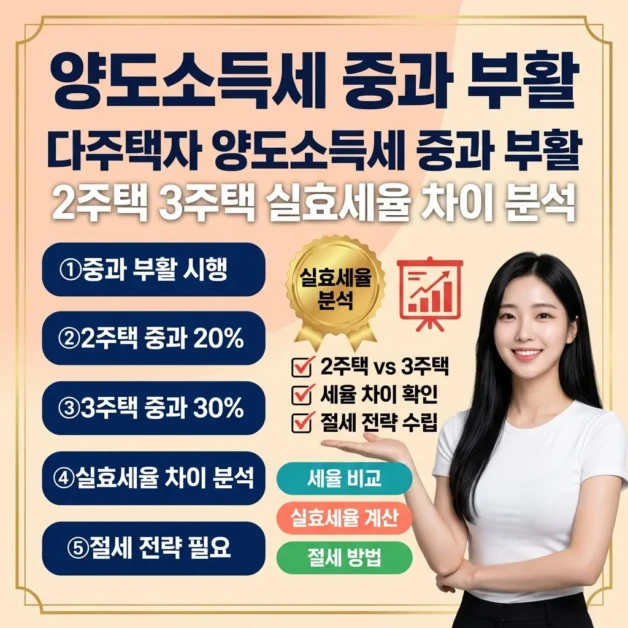 다주택자 양도소득세 중과 부활, 2주택 3주택 실효세율 차이 분석 2 다주택자 양도소득세 중과