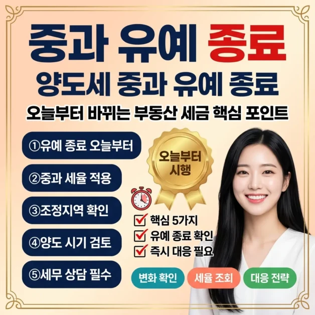 양도세 중과 유예 종료, 오늘부터 바뀌는 부동산 세금 핵심 포인트 2 양도세 중과 유예 종료