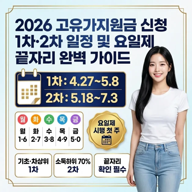 2026 고유가지원금 신청 1차·2차 일정 및 요일제 끝자리 완벽 가이드 2 고유가지원금 신청