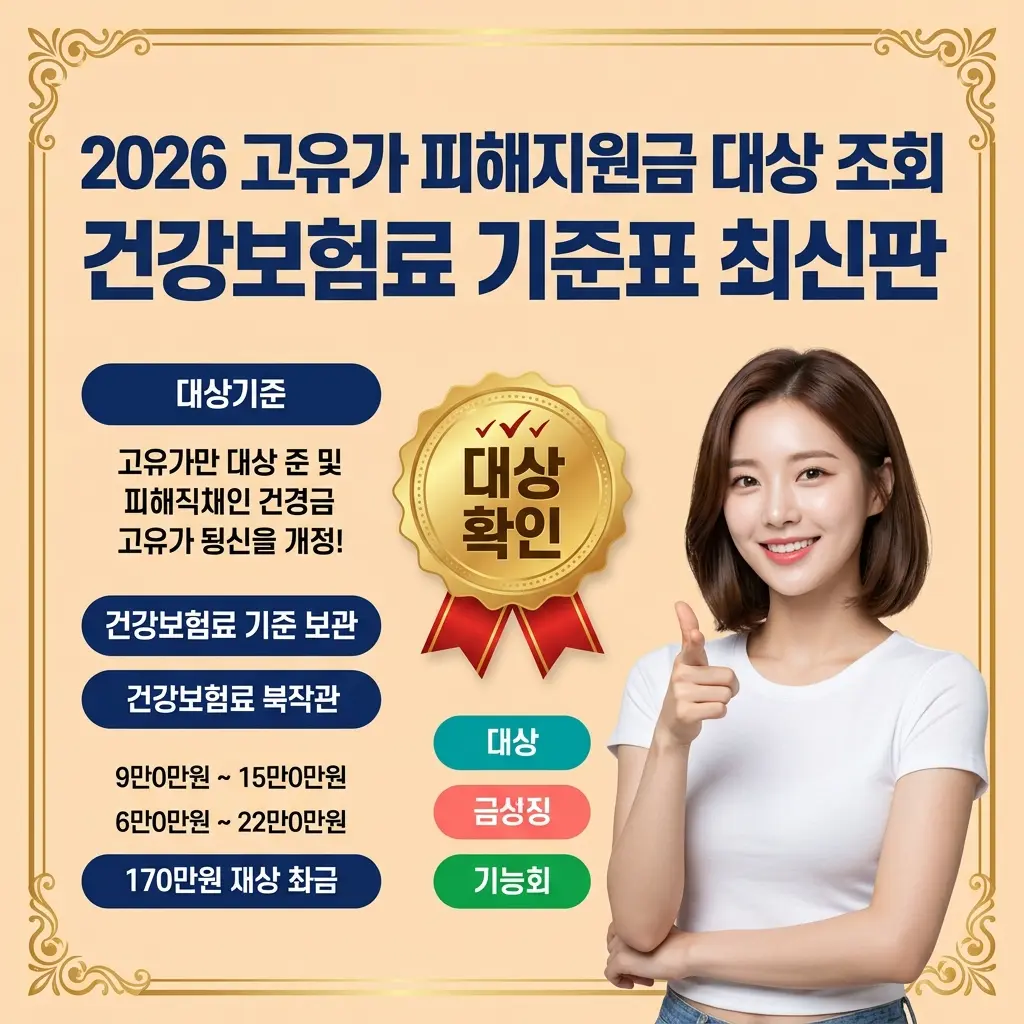 2026 고유가 피해지원금 대상 조회 | 건강보험료 기준표 최신판