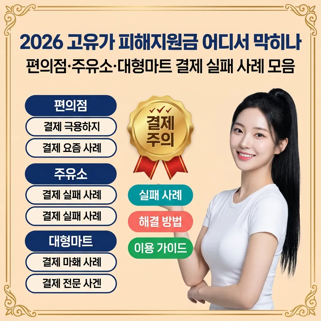 2026 고유가 피해지원금 어디서 막히나 | 편의점·주유소·대형마트 결제 실패 사례 모음