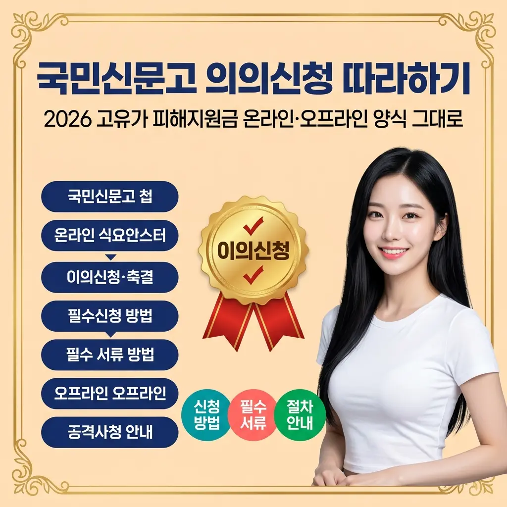 국민신문고 이의신청 따라하기 | 2026 고유가 피해지원금 온라인·오프라인 양식 그대로