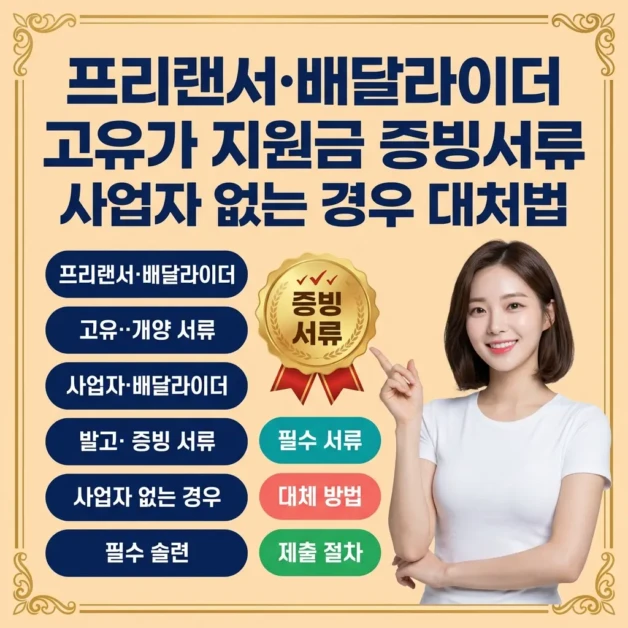 프리랜서·배달라이더 고유가 지원금 증빙서류: 사업자 없는 경우 대처법 2 고유가 지원금 증빙서류
